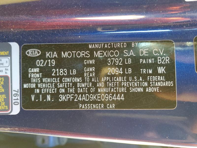 Продажа на аукционе авто 2019 Kia Forte, vin: 3KPF24AD9KE096444, номер лота: 50336986