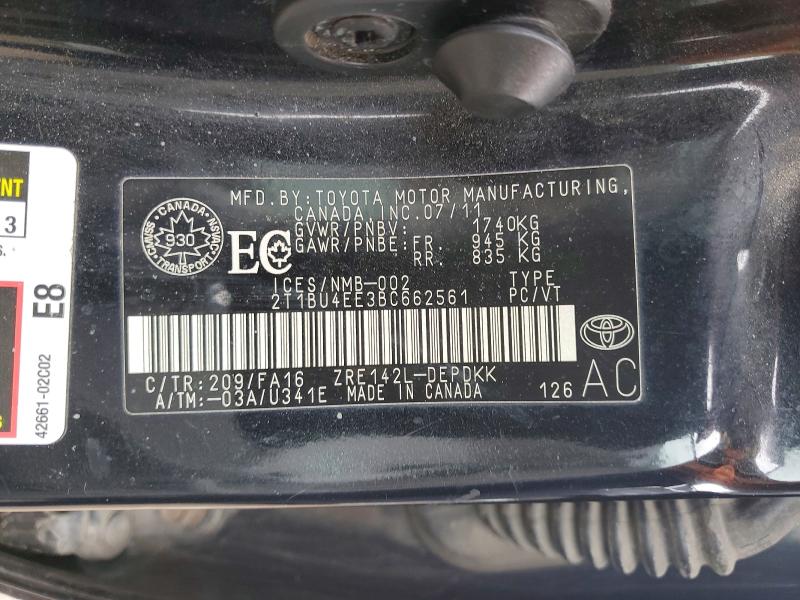 Aukcja sprzedaży 2011 Toyota Corolla, vin: 2T1BU4EE3BC662561, numer aukcji: 47177576