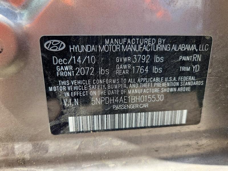 Aukcja sprzedaży 2011 Hyundai Elantra, vin: 5NPDH4AE1BH015530, numer aukcji: 49186286