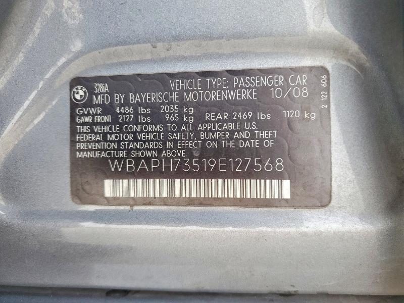 49642736 :رقم المزاد ، WBAPH73519E127568 vin ، 2009 Bmw 328 مزاد بيع