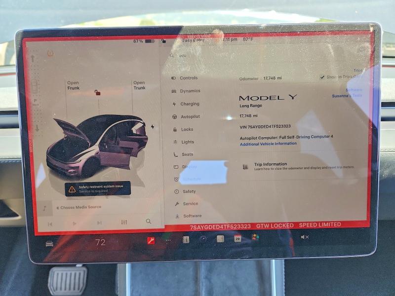 Aukcja sprzedaży 2026 Tesla Model Y, vin: 7SAYGDED4TF523323, numer aukcji: 51809306