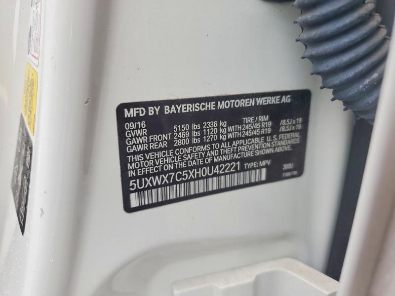 Продаж на аукціоні авто 2017 Bmw X3, vin: 5UXWX7C5XH0U42221, номер лоту: 48219126