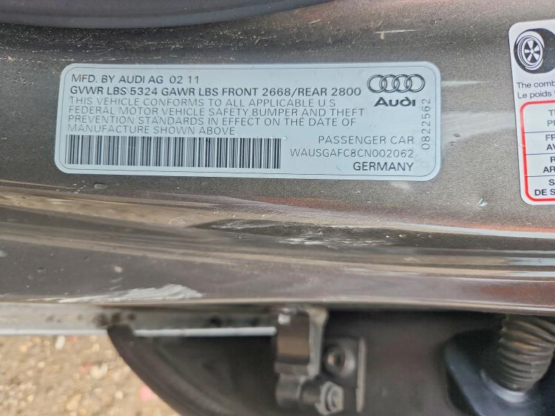 Продаж на аукціоні авто 2012 Audi A7, vin: WAUSGAFC8CN002062, номер лоту: 50743436