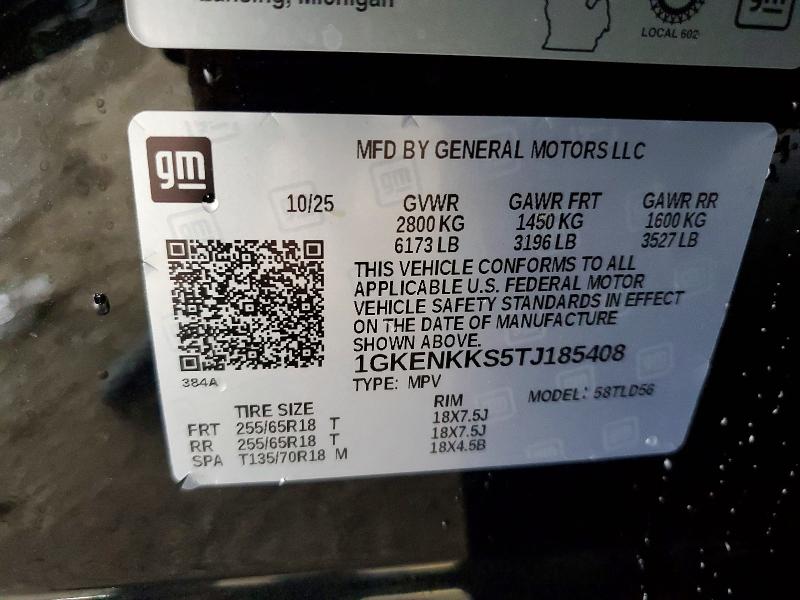 2026 Gmc Acadia მანქანა იყიდება აუქციონზე, vin: 1GKENKKS5TJ185408, აუქციონის ნომერი: 49587016