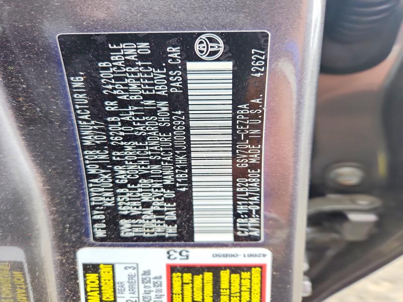 51209816 :رقم المزاد ، 4T1BZ1HK1JU006924 vin ، 2018 Toyota Camry مزاد بيع
