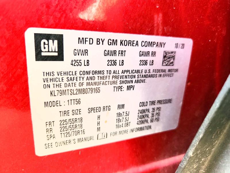 49867566 :رقم المزاد ، KL79MTSL2MB079165 vin ، 2021 Chevrolet Trailblazer مزاد بيع