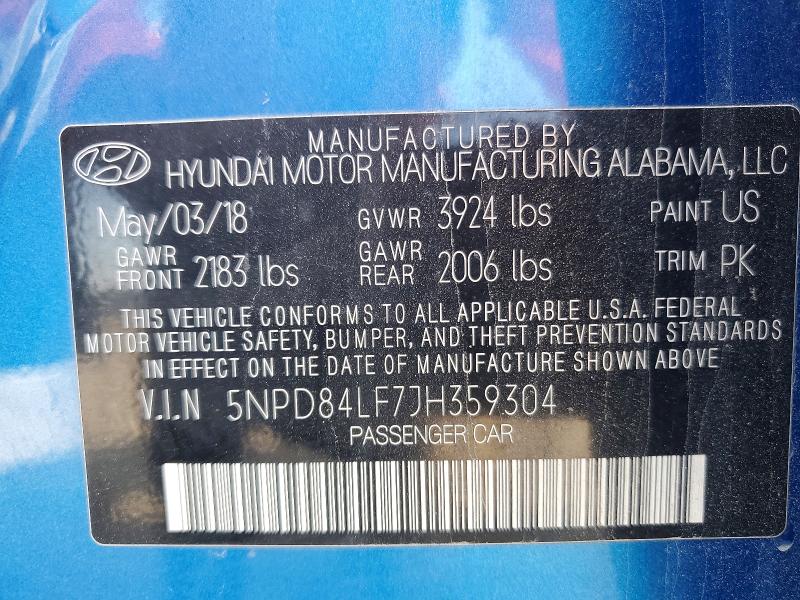 Aukcja sprzedaży 2018 Hyundai Elantra, vin: 5NPD84LF7JH359304, numer aukcji: 48244196