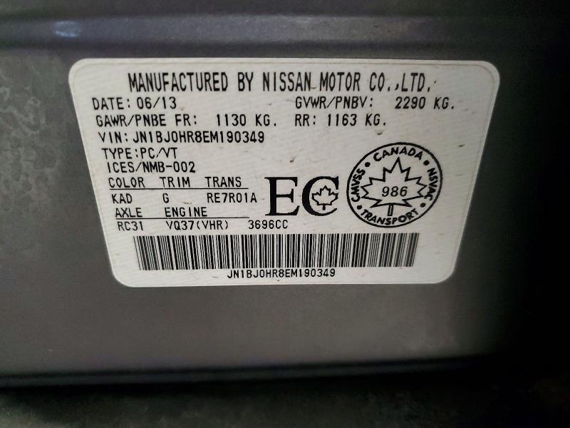 49054526 :رقم المزاد ، JN1BJ0HR8EM190349 vin ، 2014 Infiniti Qx50 مزاد بيع