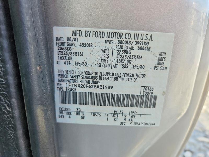 Aukcja sprzedaży 2002 Ford F250, vin: 1FTNX20F62EA21989, numer aukcji: 54435856