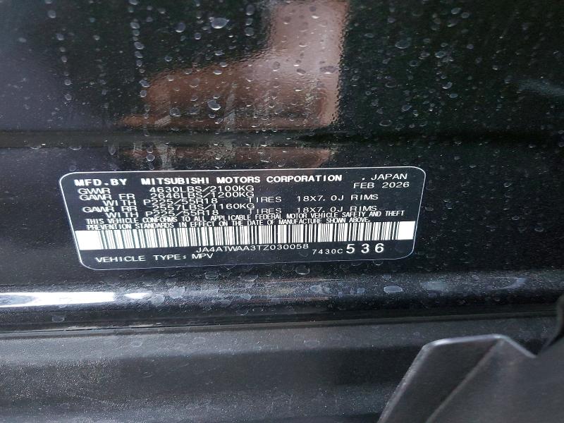Aukcja sprzedaży 2026 Mitsubishi Eclipse Cross, vin: JA4ATWAA3TZ030058, numer aukcji: 50894816