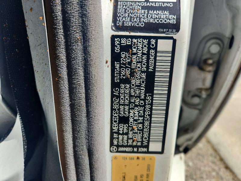 Продажа на аукционе авто 1993 Mercedes-benz 300, vin: WDBEB28E5PB981581, номер лота: 51041886