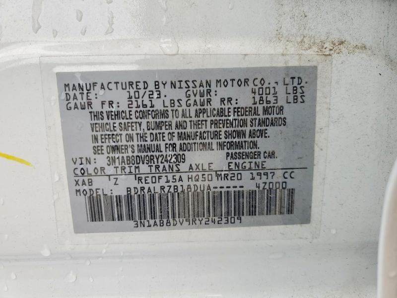 2024 Nissan Sentra მანქანა იყიდება აუქციონზე, vin: 3N1AB8DV9RY242309, აუქციონის ნომერი: 51186916