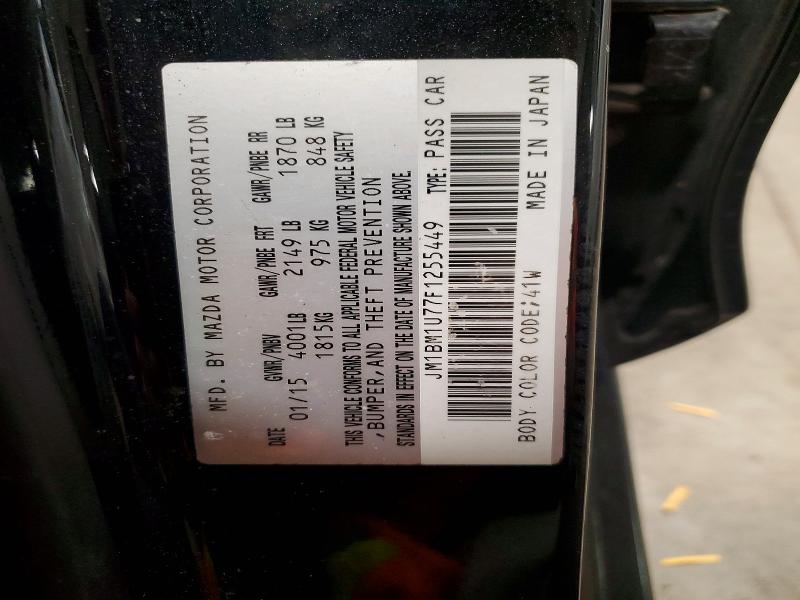 50745306 :رقم المزاد ، JM1BM1U77F1255449 vin ، 2015 Mazda 3 مزاد بيع