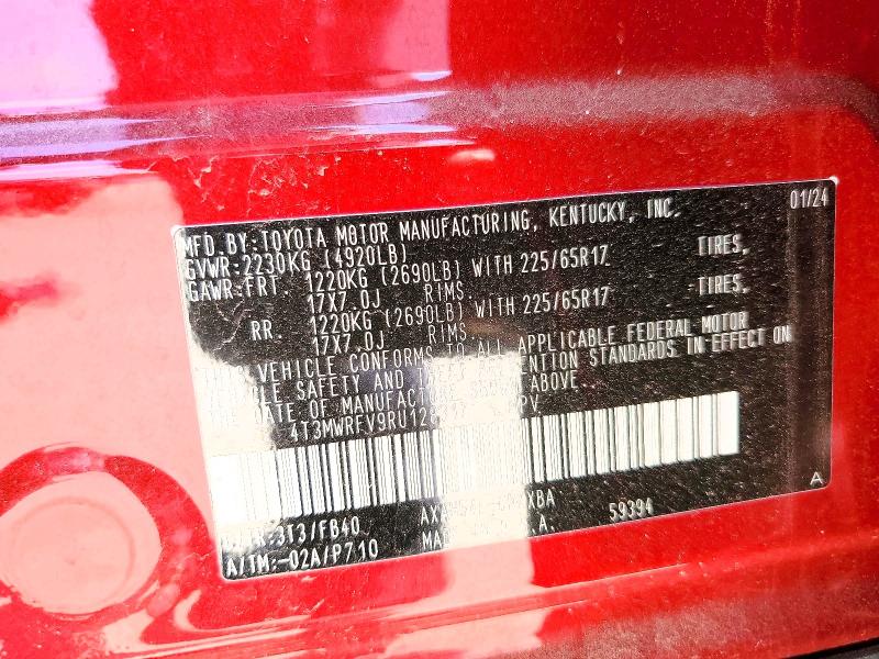 2024 Toyota Rav4 მანქანა იყიდება აუქციონზე, vin: 4T3MWRFV9RU128317, აუქციონის ნომერი: 50057586