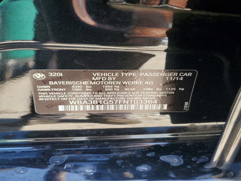 50292876 :رقم المزاد ، WBA3B1G57FNT03364 vin ، 2015 Bmw 320 مزاد بيع
