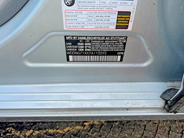 Aukcja sprzedaży 2007 Mercedes-benz S, vin: WDDNG71XX7A115592, numer aukcji: 51883966
