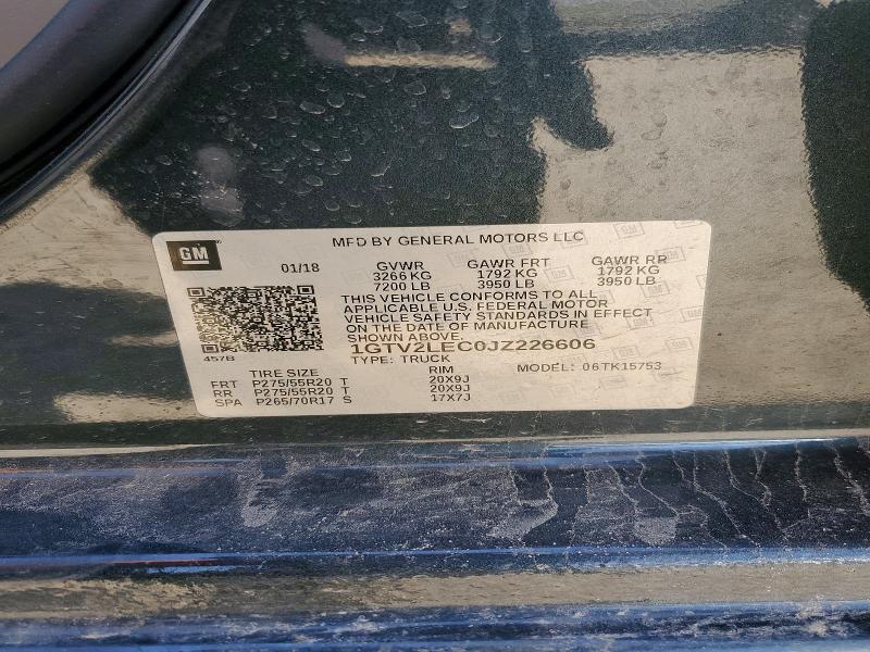 Продажа на аукционе авто 2018 Gmc Sierra, vin: 1GTV2LEC0JZ226606, номер лота: 50493356