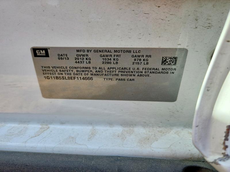 2014 Chevrolet Malibu მანქანა იყიდება აუქციონზე, vin: 1G11B5SL8EF114666, აუქციონის ნომერი: 49686186
