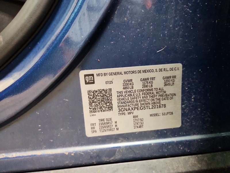 51102486 :رقم المزاد ، 3GNAXPEG5TL201678 vin ، 2026 Chevrolet Equinox مزاد بيع