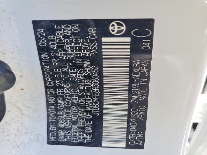 Aukcja sprzedaży 2024 Toyota Corolla Hybrid, vin: JTDBCMFE6R3060452, numer aukcji: 49980466