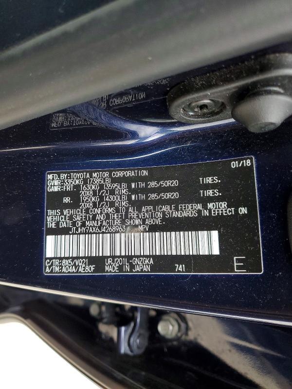 2018 Lexus Lx მანქანა იყიდება აუქციონზე, vin: JTJHY7AX6J4268963, აუქციონის ნომერი: 50469086