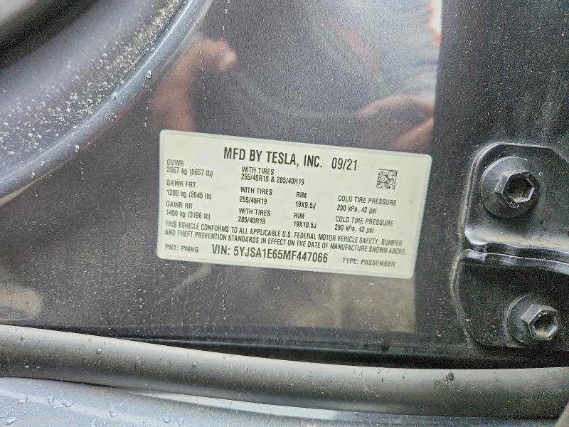 Продажа на аукционе авто 2021 Tesla Model S, vin: 5YJSA1E65MF447066, номер лота: 51102466