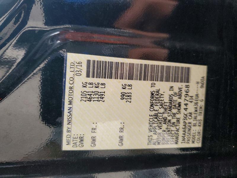 Aukcja sprzedaży 2016 Nissan Maxima, vin: 1N4AA6AP3GC447968, numer aukcji: 51149476