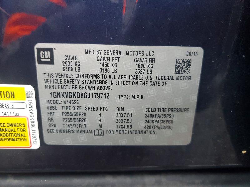 2016 Chevrolet Traverse მანქანა იყიდება აუქციონზე, vin: 1GNKVGKD8GJ179712, აუქციონის ნომერი: 47922746
