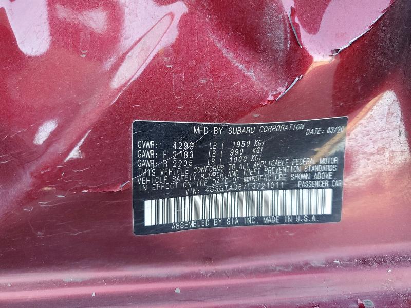 Продажа на аукционе авто 2020 Subaru Impreza, vin: 4S3GTAD67L3721011, номер лота: 49495446