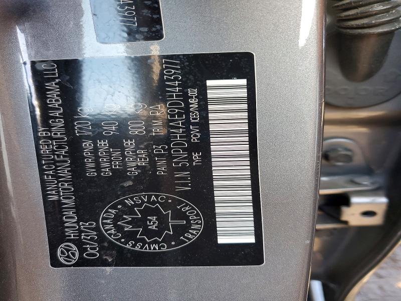 48484456 :رقم المزاد ، 5NPDH4AE9DH443977 vin ، 2013 Hyundai Elantra Gl 4dr مزاد بيع