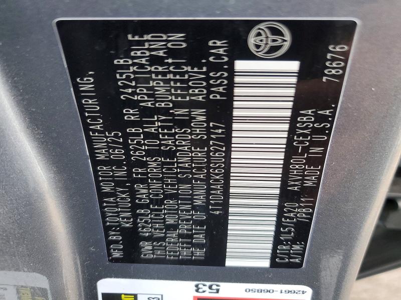 Aukcja sprzedaży 2025 Toyota Camry, vin: 4T1DAACK6SU627147, numer aukcji: 49806556