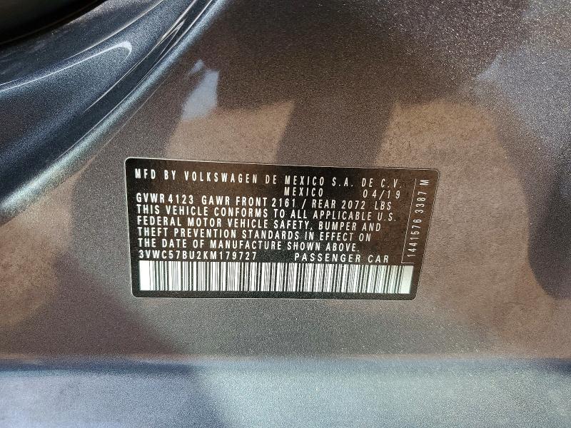 49216716 :رقم المزاد ، 3VWC57BU2KM179727 vin ، 2019 Volkswagen Jetta مزاد بيع