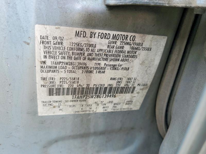 49557426 :رقم المزاد ، 1FAHP25W28G139496 vin ، 2008 Ford Taurus مزاد بيع