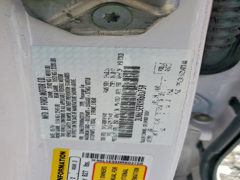 Продаж на аукціоні авто 2017 Lincoln Mkz, vin: 3LN6L5E9XHR603759, номер лоту: 50772866