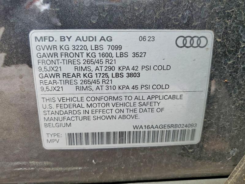 Продаж на аукціоні авто 2024 Audi Q8 E-tron, vin: WA16AAGE5RB024093, номер лоту: 48784256