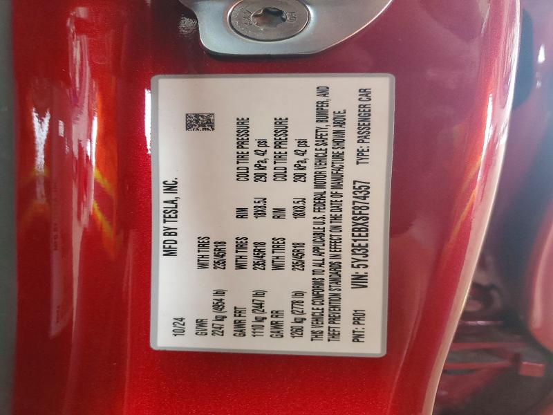Aukcja sprzedaży 2025 Tesla Model 3, vin: 5YJ3E1EBXSF874357, numer aukcji: 50650116