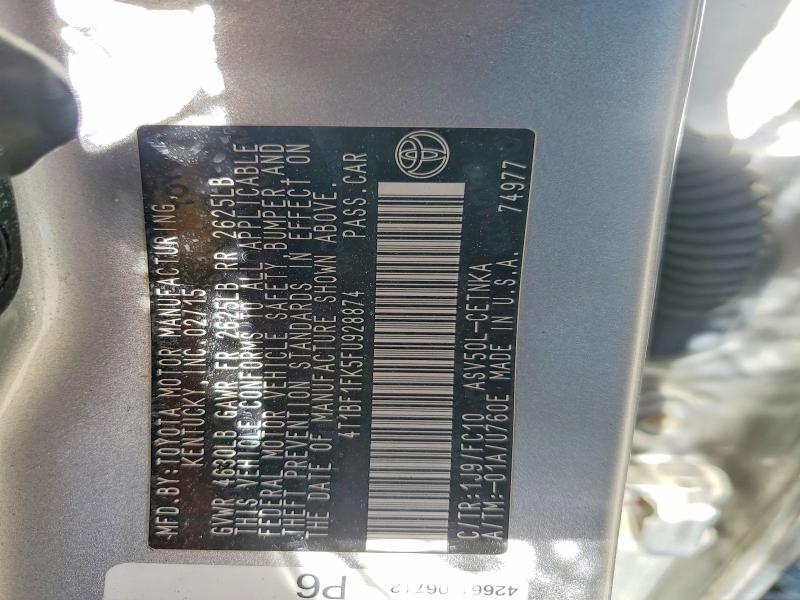 2015 Toyota Camry მანქანა იყიდება აუქციონზე, vin: 4T1BF1FK5FU928874, აუქციონის ნომერი: 49686716