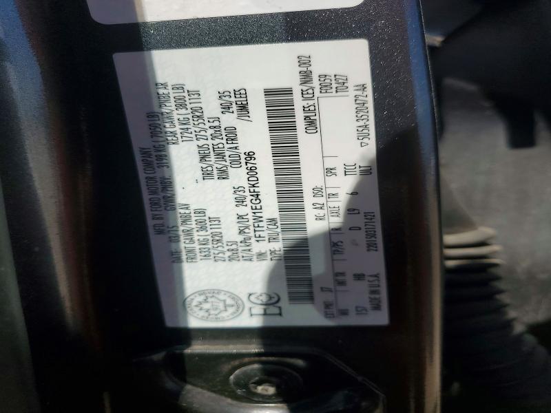 2015 Ford F150 მანქანა იყიდება აუქციონზე, vin: 1FTFW1EG4FKD06796, აუქციონის ნომერი: 50927176
