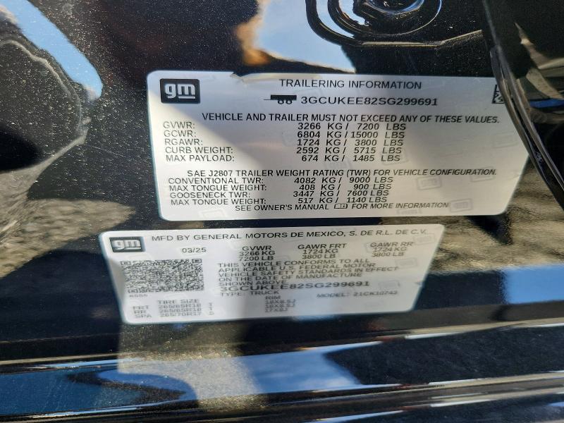 Aukcja sprzedaży 2025 Chevrolet Silverado, vin: 3GCUKEE82SG299691, numer aukcji: 49919926