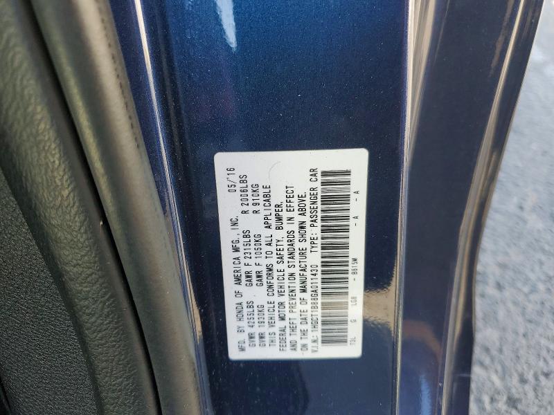 Продажа на аукционе авто 2016 Honda Accord, vin: 1HGCT1B88GA011430, номер лота: 51895396
