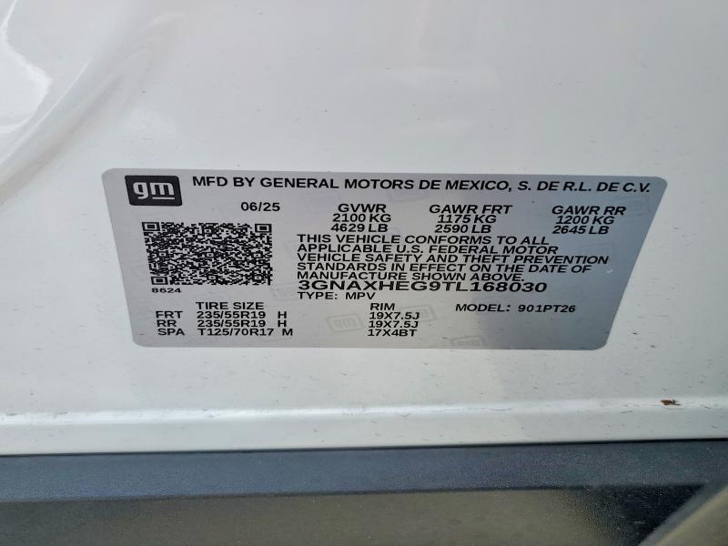 2026 Chevrolet Equinox მანქანა იყიდება აუქციონზე, vin: 3GNAXHEG9TL168030, აუქციონის ნომერი: 49731666