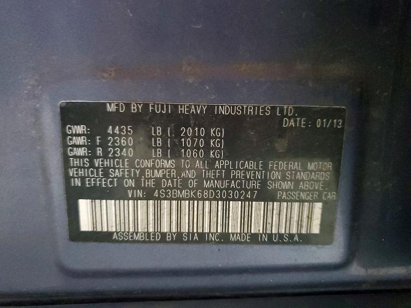 Продажа на аукционе авто 2013 Subaru Legacy, vin: 4S3BMBK68D3030247, номер лота: 48830746