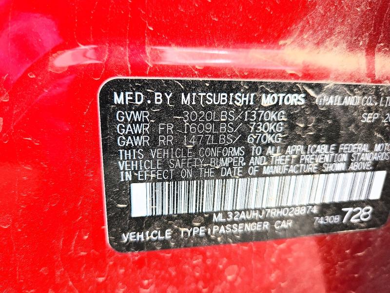 Продаж на аукціоні авто 2024 Mitsubishi Mirage, vin: ML32AUHJ7RH028874, номер лоту: 49467146