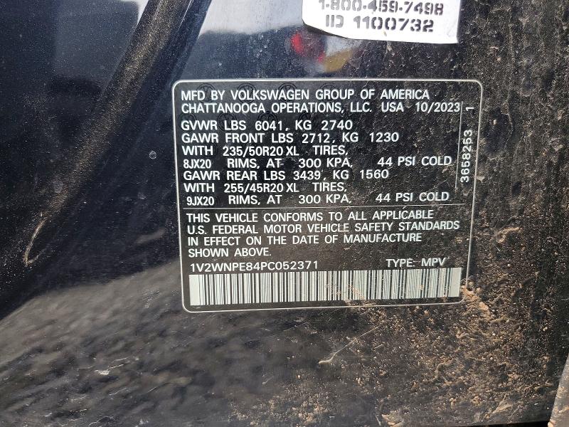49793376 :رقم المزاد ، 1V2WNPE84PC052371 vin ، 2023 Volkswagen Id.4 مزاد بيع