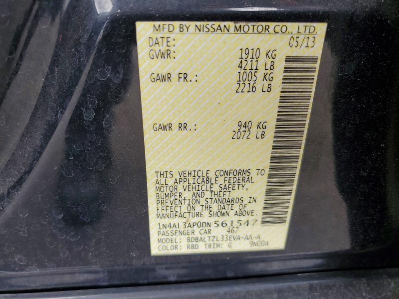 Продаж на аукціоні авто 2013 Nissan Altima, vin: 1N4AL3AP0DN561547, номер лоту: 51100866