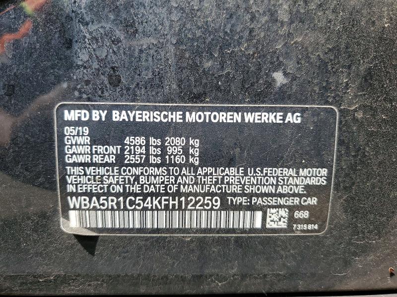 Aukcja sprzedaży 2019 Bmw 330i, vin: WBA5R1C54KFH12259, numer aukcji: 49812226
