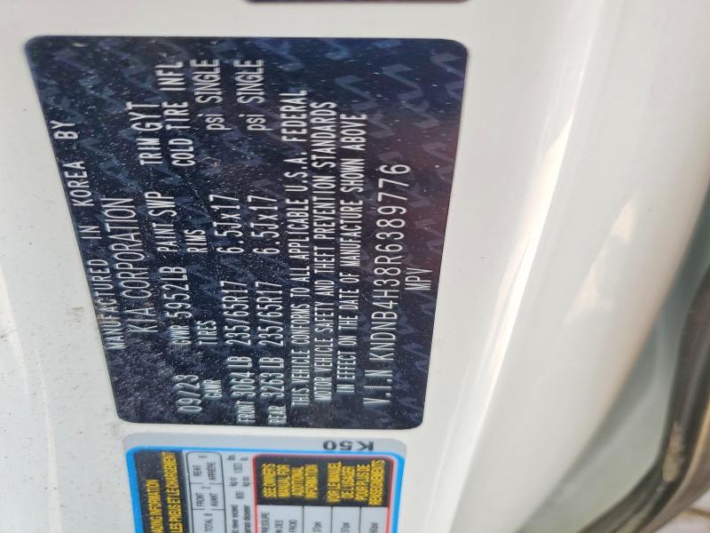 50530486 :رقم المزاد ، KNDNB4H38R6389776 vin ، 2024 Kia Carnival مزاد بيع