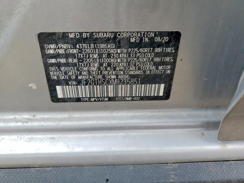 Aukcja sprzedaży 2021 Subaru Crosstrek, vin: JF2GTHSCXMH235851, numer aukcji: 51659896