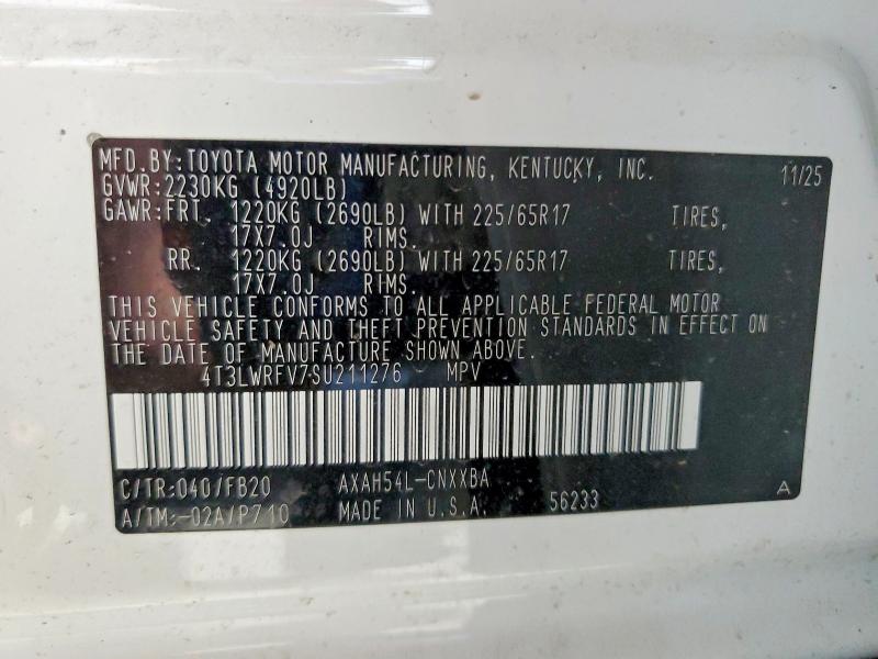 Aukcja sprzedaży 2025 Toyota Rav4, vin: 4T3LWRFV7SU211276, numer aukcji: 51831826