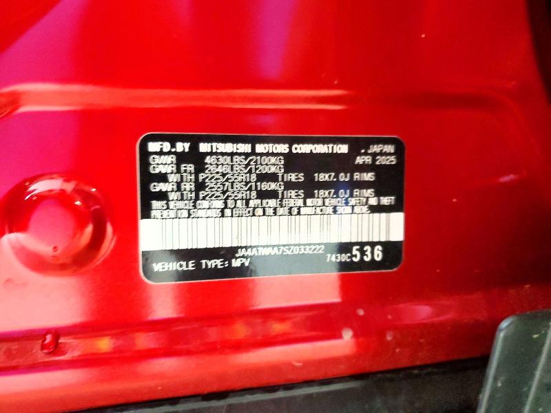 Продаж на аукціоні авто 2025 Mitsubishi Eclipse Cross, vin: JA4ATWAA7SZ033222, номер лоту: 51499456